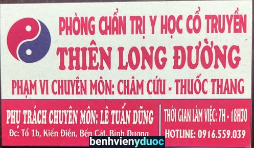 Phòng chẩn trị y học cổ truyền Thiên Long Đường Bến Cát Bình Dương