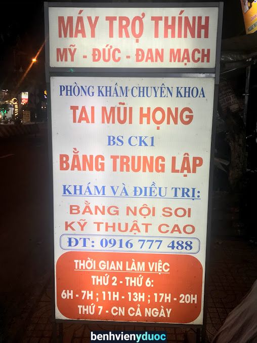 Phòng khám Chuyên khoa Tai Mũi Họng BsCk1. Bằng Trung Lập Thoại Sơn An Giang