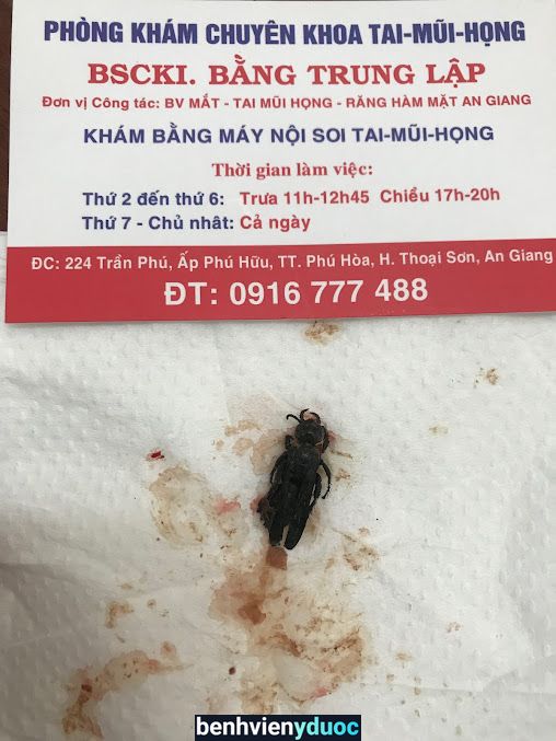 Phòng khám Chuyên khoa Tai Mũi Họng BsCk1. Bằng Trung Lập Thoại Sơn An Giang