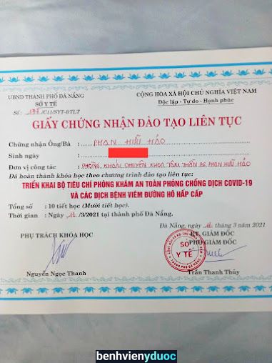 Phòng Khám Chuyên Khoa Tâm Thần Kinh BS Phan Hữu Hảo Cẩm Lệ Đà Nẵng