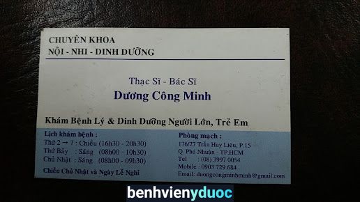Phòng Khám Nhi khoa Ths.Bs Dương Công Minh Phú Nhuận Hồ Chí Minh