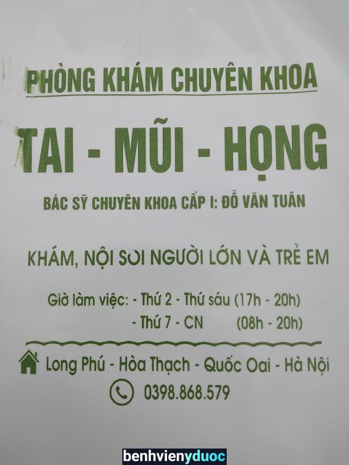 Phòng khám Tai Mũi Họng Bs Tuân Quốc Oai Hà Nội