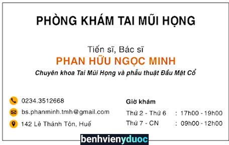 Phòng khám TAI MŨI HỌNG _ ENT Clinic _ Ts.Bs PHAN MINH Huế Thừa Thiên Huế