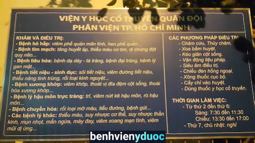 Viện Y Học Cổ Truyền Quân Đội Phân Viện Tp Hồ Chí Minh 6 Hồ Chí Minh
